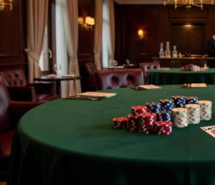 Elegancko przygotowany stół pokerowy w restauracji