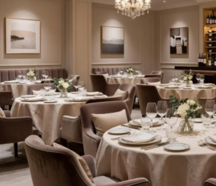 Wnętrze luksusowej restauracji przygotowane na wieczór pokerowy VIP